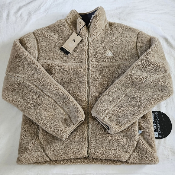 Nike ACG Canwell Glacier THERMA-FIT Jacket Biege Sherpa FV8653-247 Men's Size M